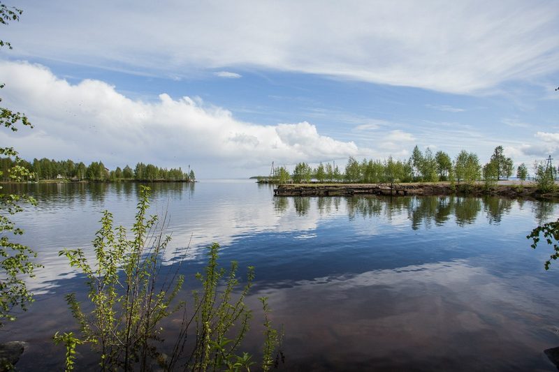 Озеро Среднее Куйто, Калевальский район Карелии, штиль, красивый вид