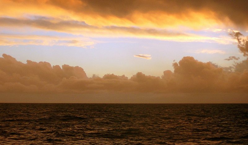 Тасманово море, закат, красиво