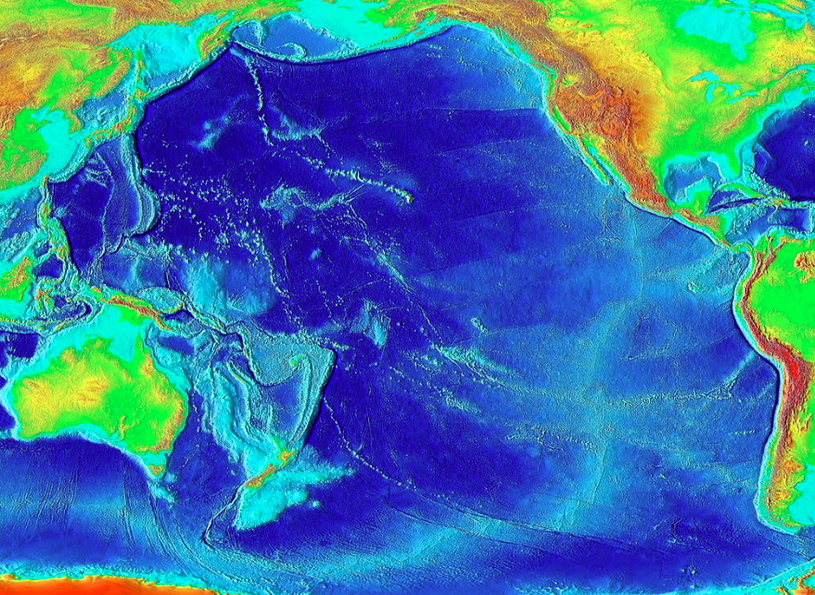 Абиссальная равнина, Тихий океан, карта, схема