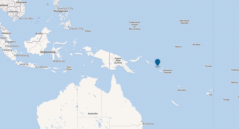 Карта мира, Соломоновы острова на ней