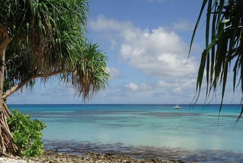 Острова Тувалу, пляж, пальмы, тропический лес, океан
