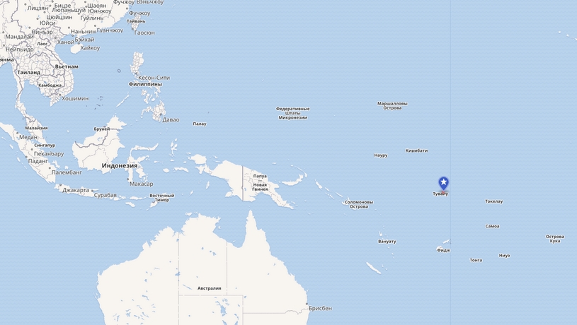 Острова Тувалу на карте мира