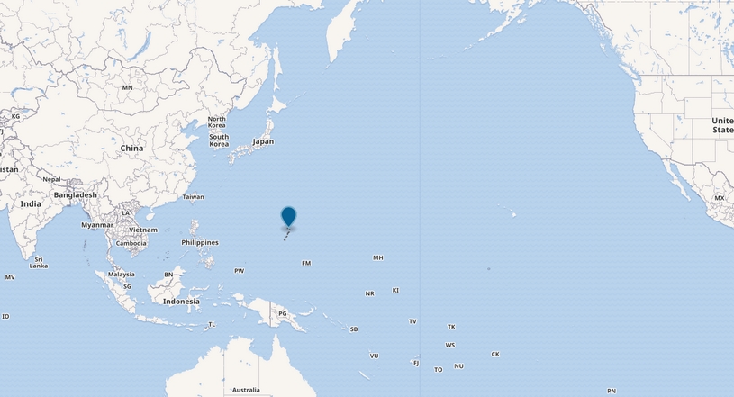 Марианские острова, карта мира