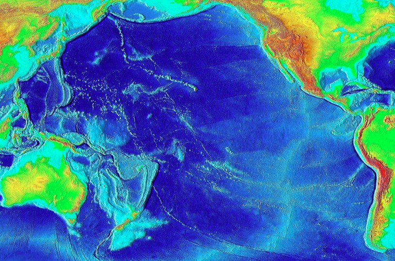 Карта глубин Тихого океана