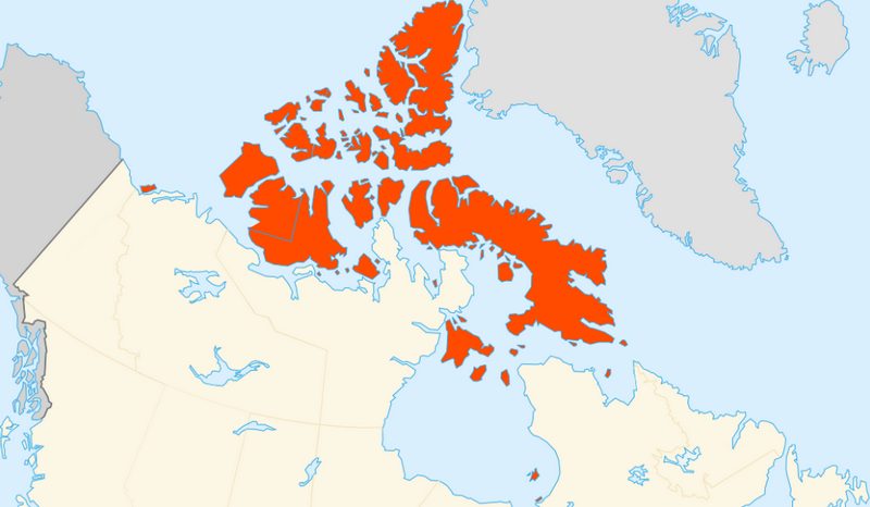 Острова Канадского арктического архипелага на карте