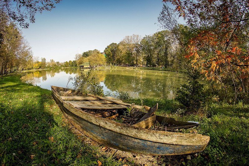Ада Сафари, озеро, Сербия, лодка, природа